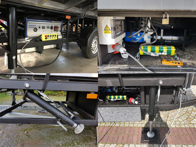 Hydraulische Systene für AL Stage Trailerbühnen