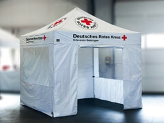 Faltzelt 3x3m mit Seitenwänden und Bedruckung