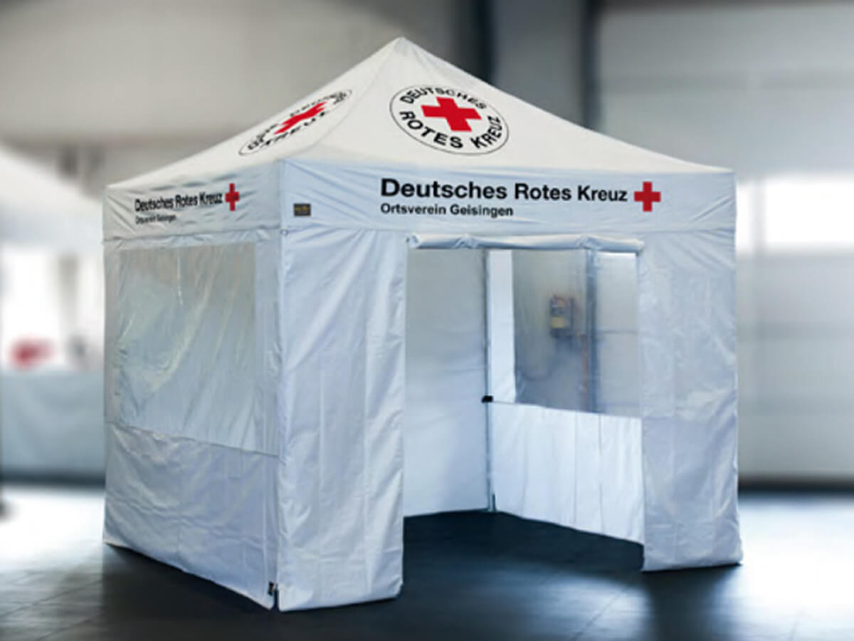 Foling tent 3x3m with sidehouses and printing