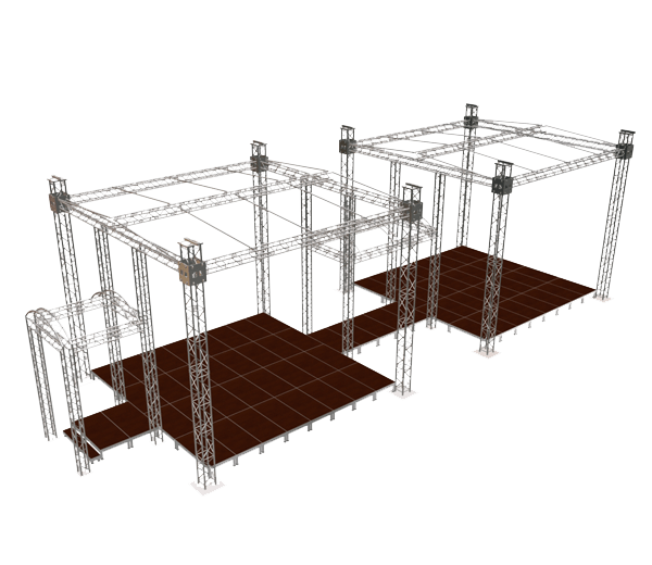 Bühnenüberdachungen aus Traversen und Traversenkonstruktionen